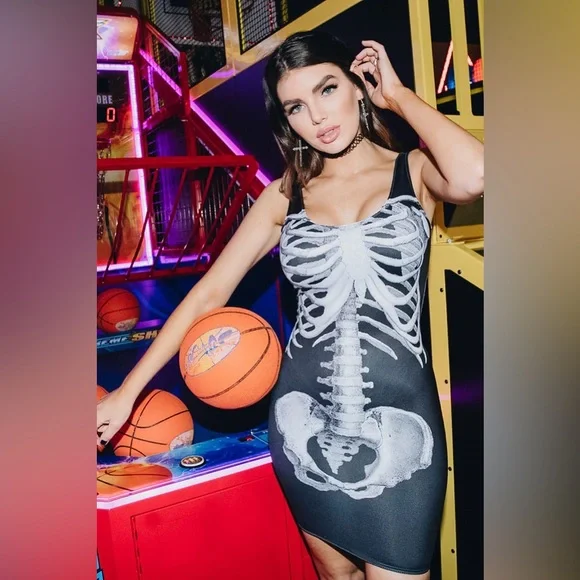 NWOT Blackmilk Ribs Black Dress ~ LIMITED Size Large - Picture 1 of 16